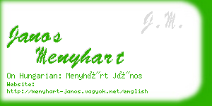 janos menyhart business card